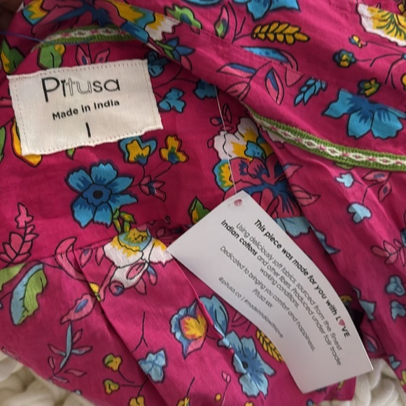 NWT PITUSA boho Floral Tiered Maxi skirt and shirt. Cotton size 4 - Picture 5 of 9